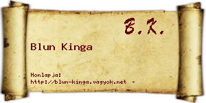 Blun Kinga névjegykártya